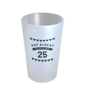 Gots personalitzats per aniversaris blancs de 30 cl de Sarau i més