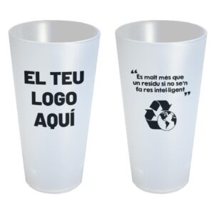 Gots personalitzats sobre medi ambient blancs de 40 cl de Sarau i més