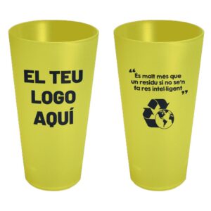 Gots personalitzats sobre medi ambient grocs de 40 cl de Sarau i més