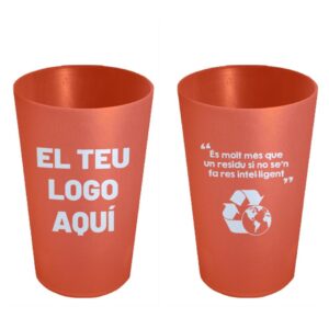 Gots personalitzats sobre medi ambient vermell de 30 cl de Sarau i més