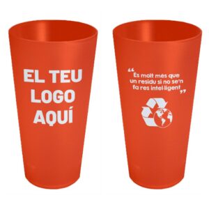 Gots personalitzats sobre medi ambient vermell de 40 cl de Sarau i més